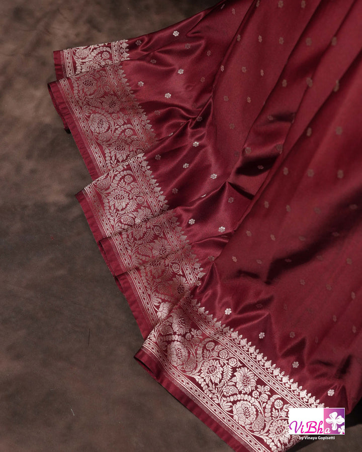 Burgandy Katan Mashru Silk