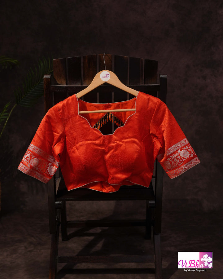Tangerine Orange Kathan Mashru Silk