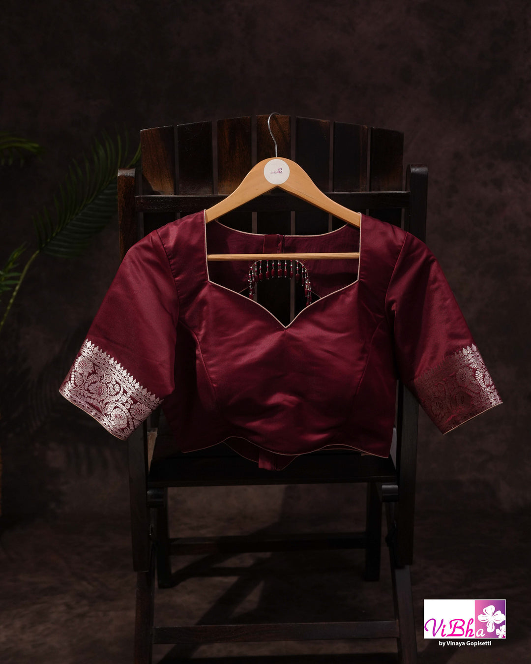 Burgandy Katan Mashru Silk