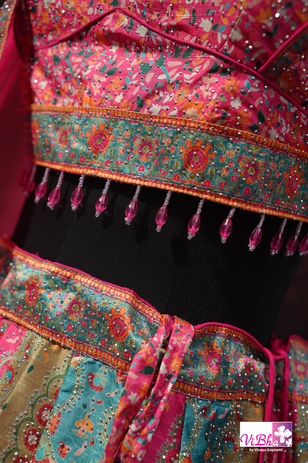Rani Pink &amp; Aqua Multicolor Lehenga Set