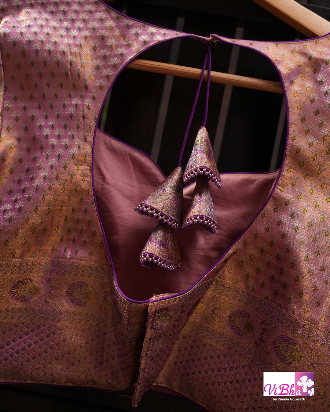 Lavender Purple Bridal Kanchi Silk Saree with Intricate Meenakari Weaving and Blouse