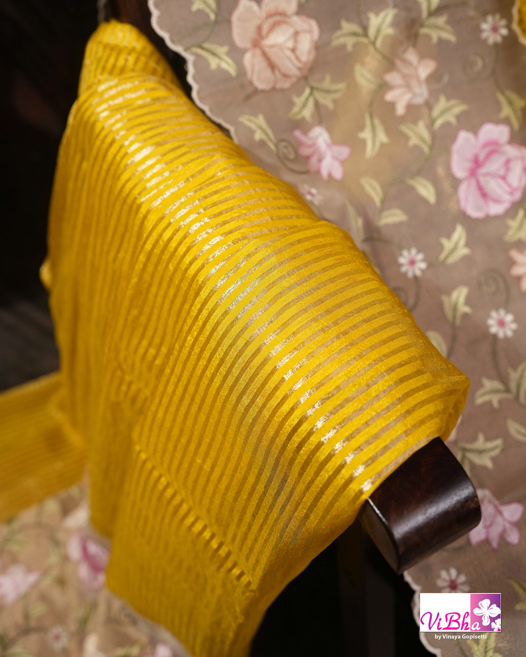 Yellow fancy banarasi with embroidered border