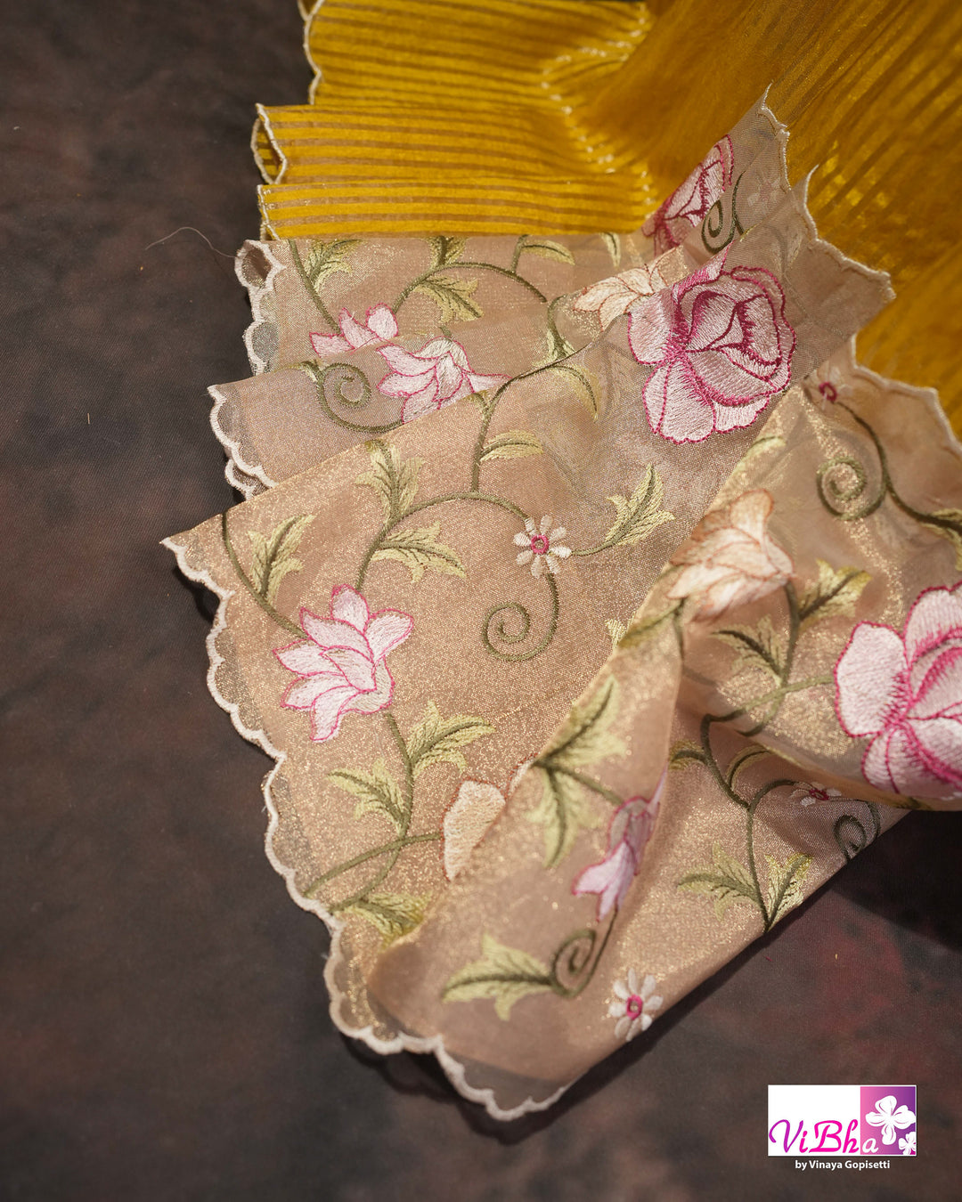 Yellow fancy banarasi with embroidered border