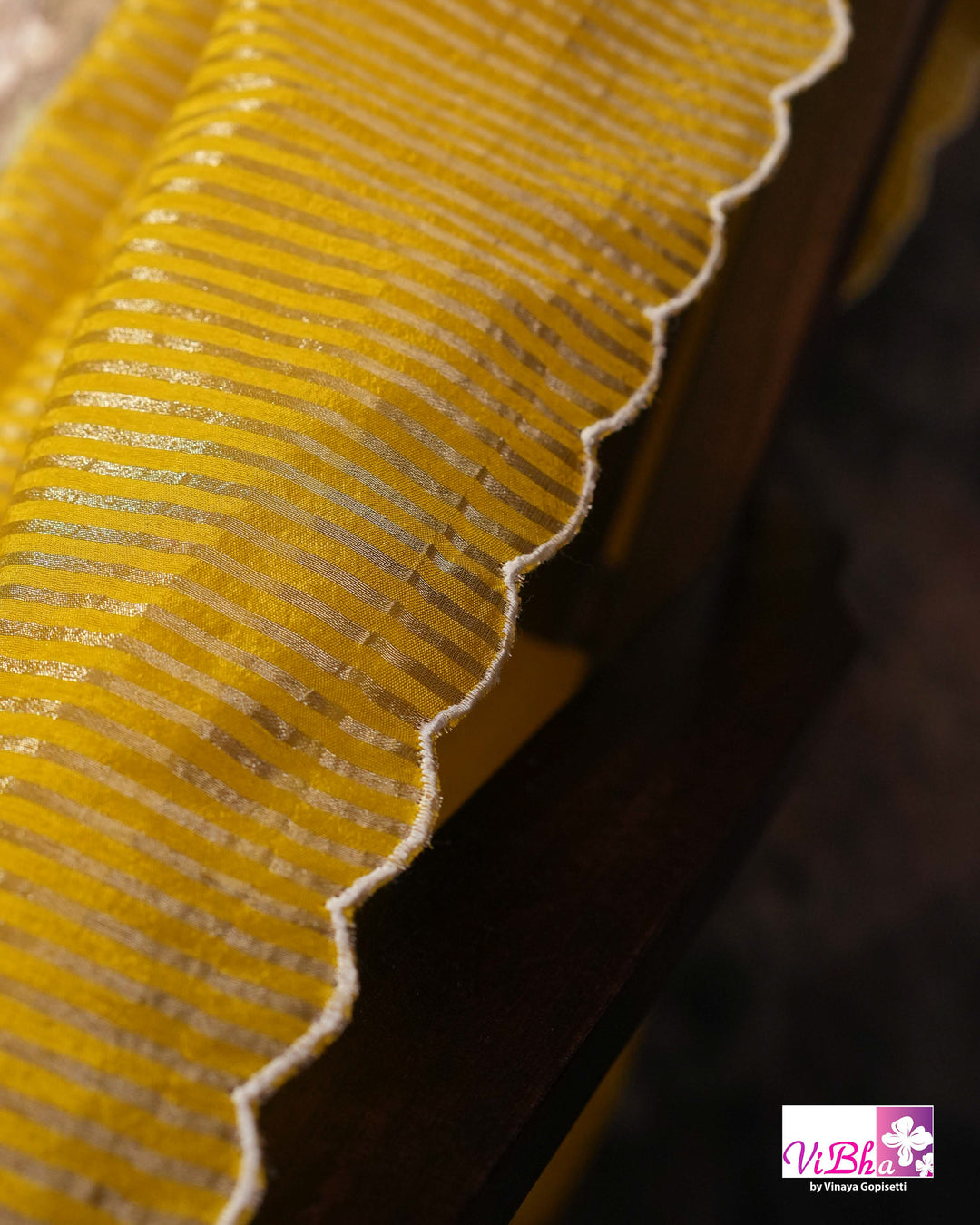 Yellow fancy banarasi with embroidered border