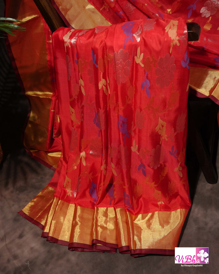 Red kaddi jamdani