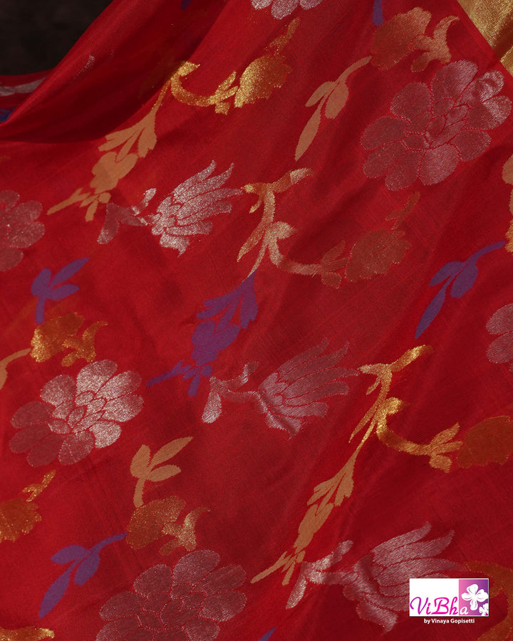 Red kaddi jamdani