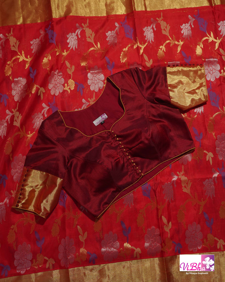 Red kaddi jamdani