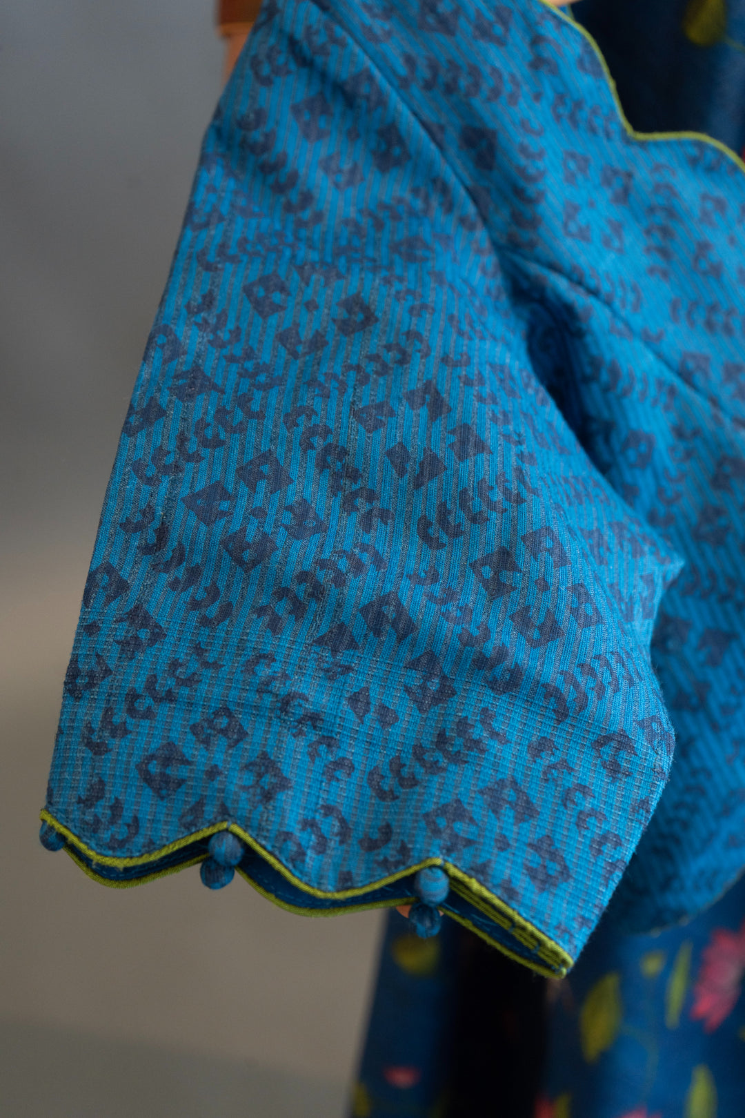 Royal Blue Pichwai Print Tussar Silk Saree and Blouse