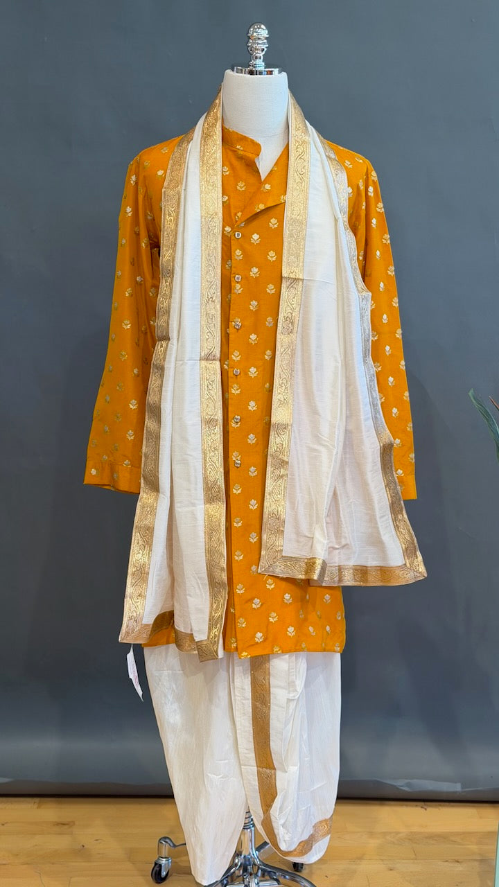 Mustard Yellow Dhoti Set