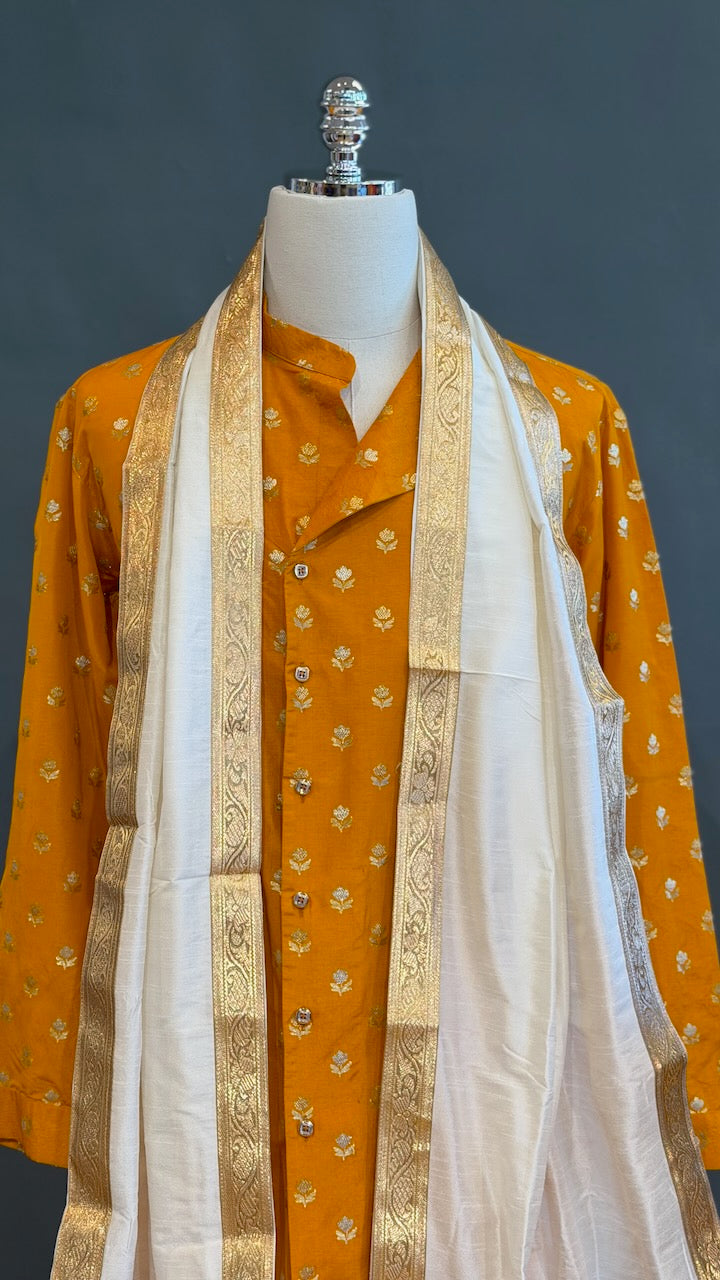 Mustard Yellow Dhoti Set