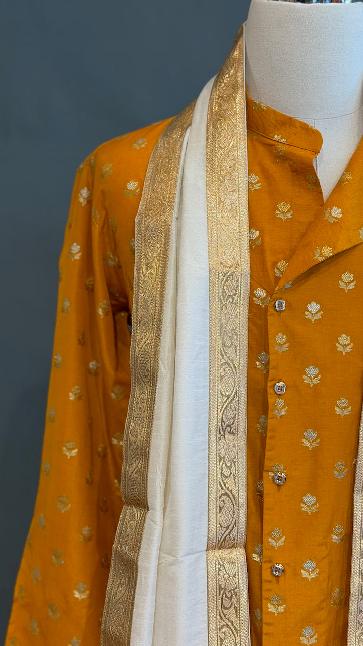 Mustard Yellow Dhoti Set