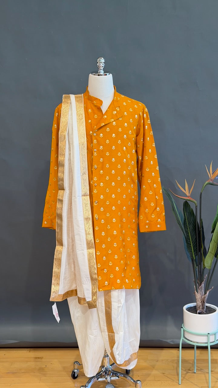 Mustard Yellow Dhoti Set