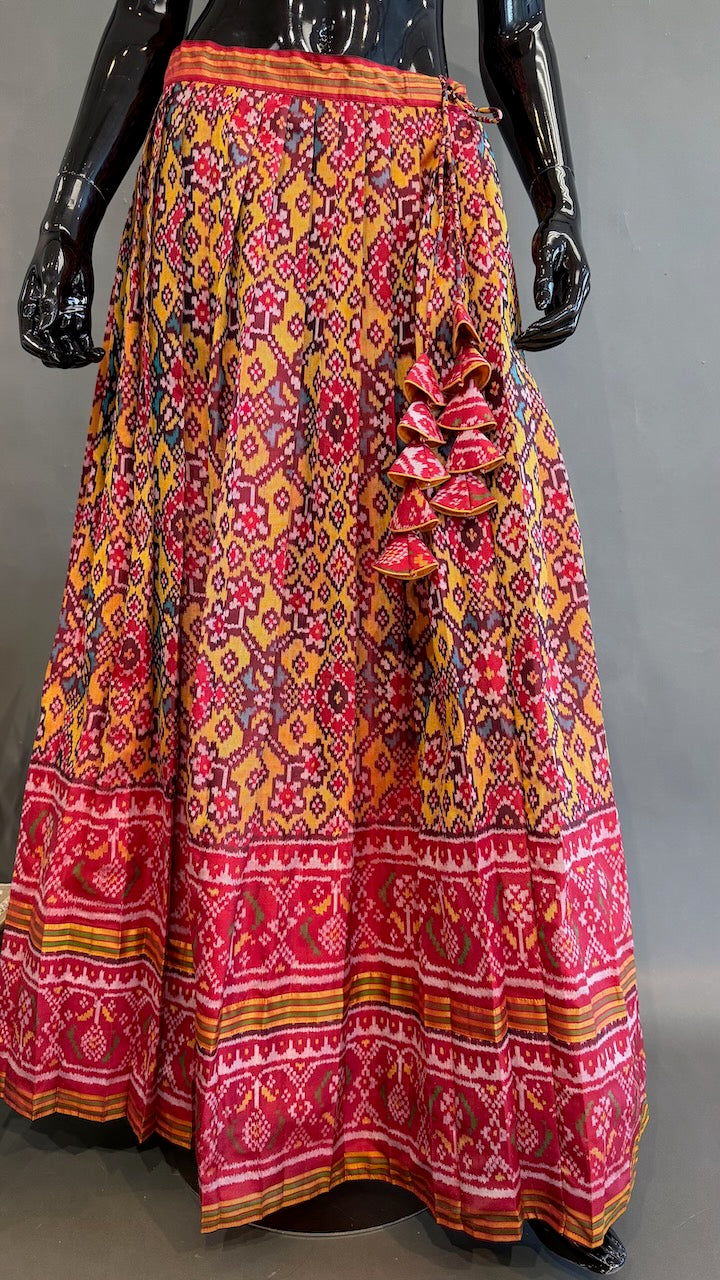 Rust and Yellow Patola Lehenga Set