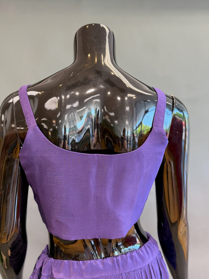 Purple cape style lehenga set