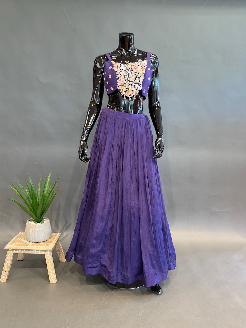 Purple cape style lehenga set