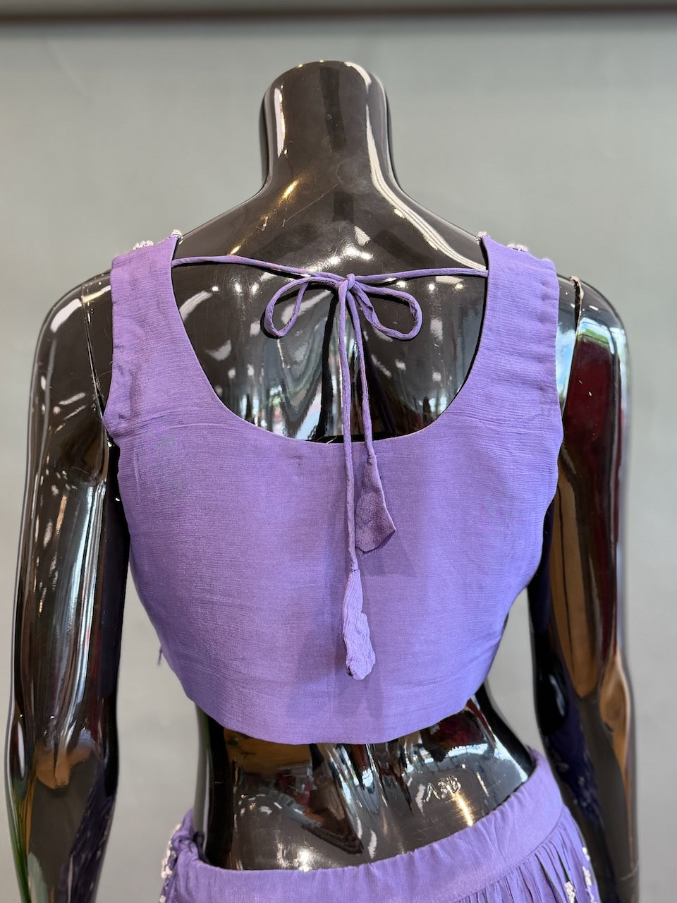Purple Hand Embroidered Fancy Lenhenga