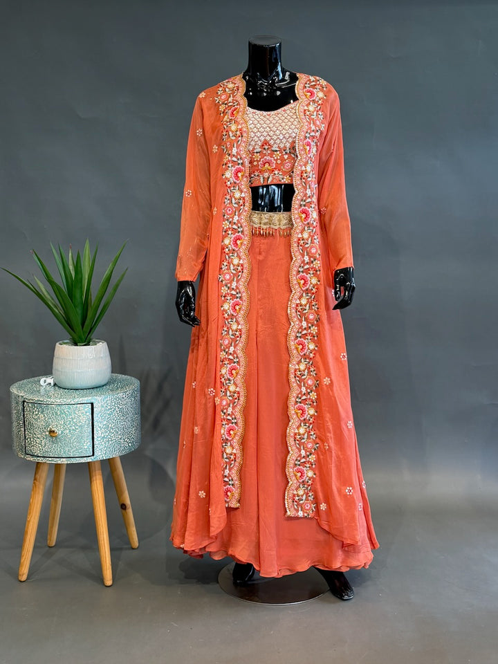 Orange Cape-Style Fusion Outfit