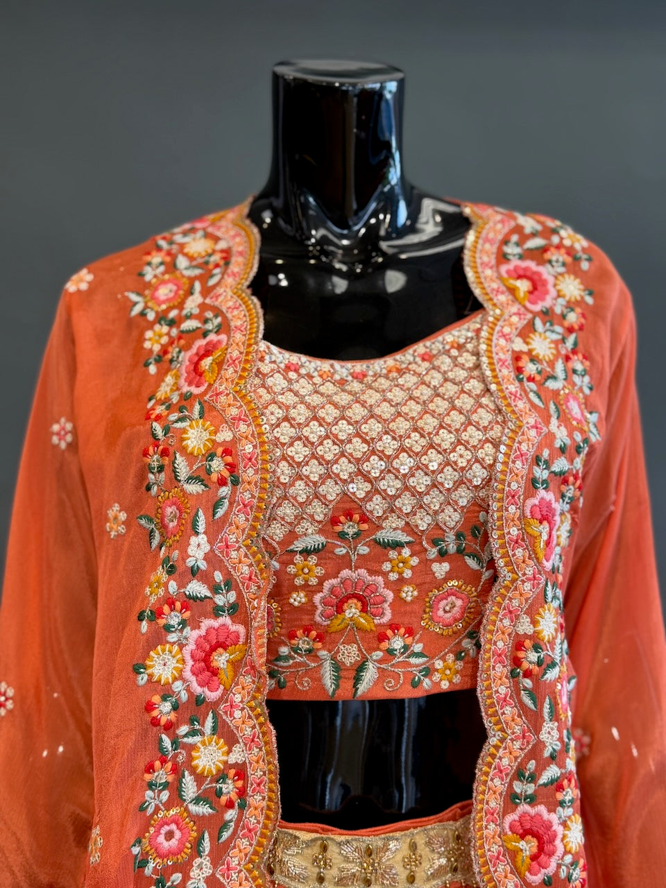 Orange Cape-Style Fusion Outfit