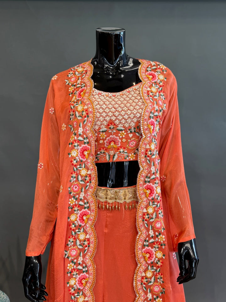 Orange Cape-Style Fusion Outfit