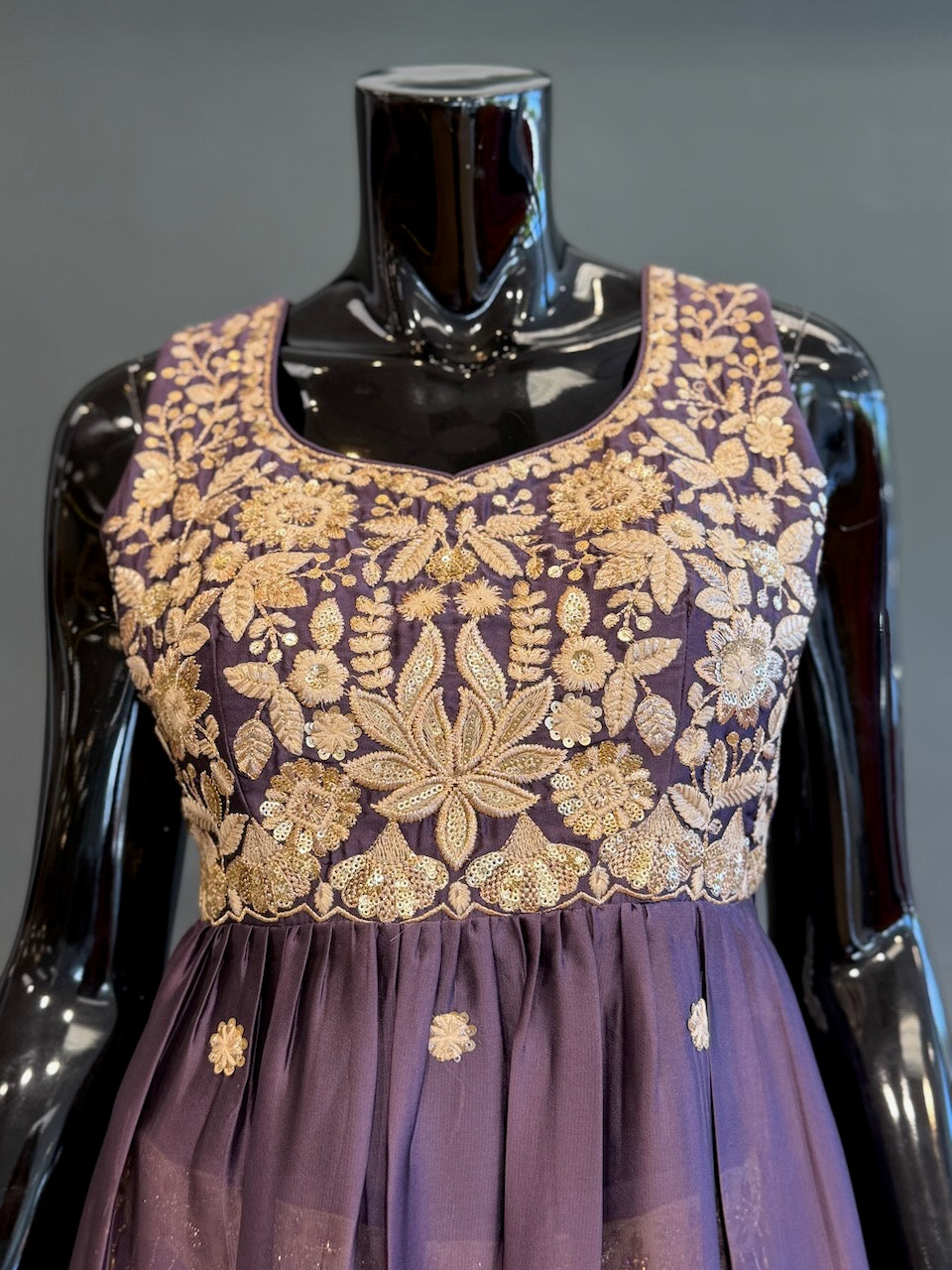Purple Embroidered Sharara Set