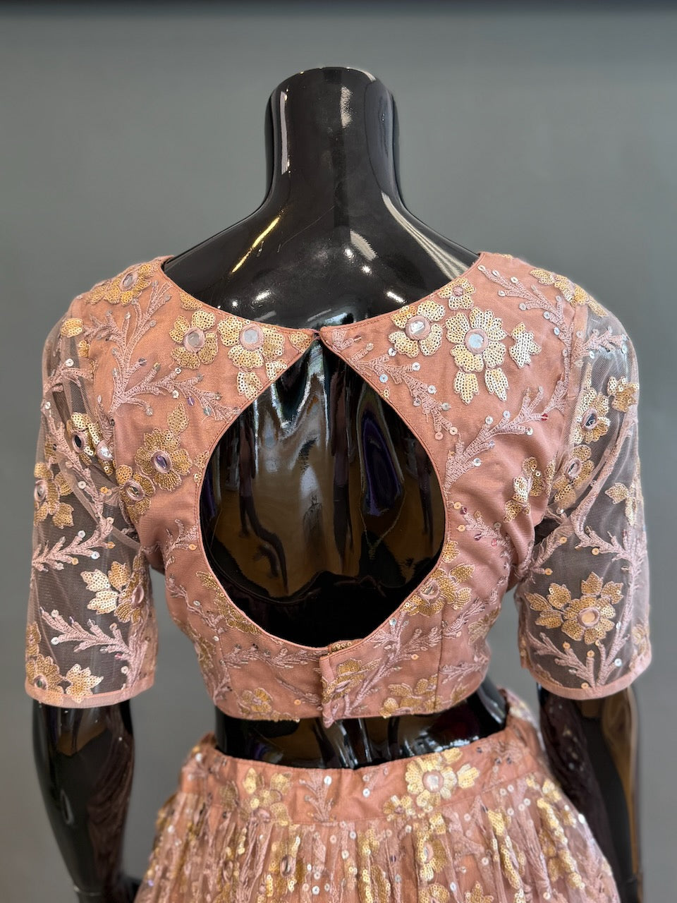 Light Mauve And Gold-Embroidered Lehenga Set