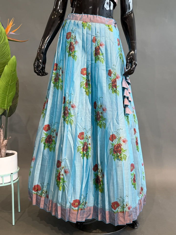 Floral Kanchi Soft Silk with Paithani Blouse Lehenga