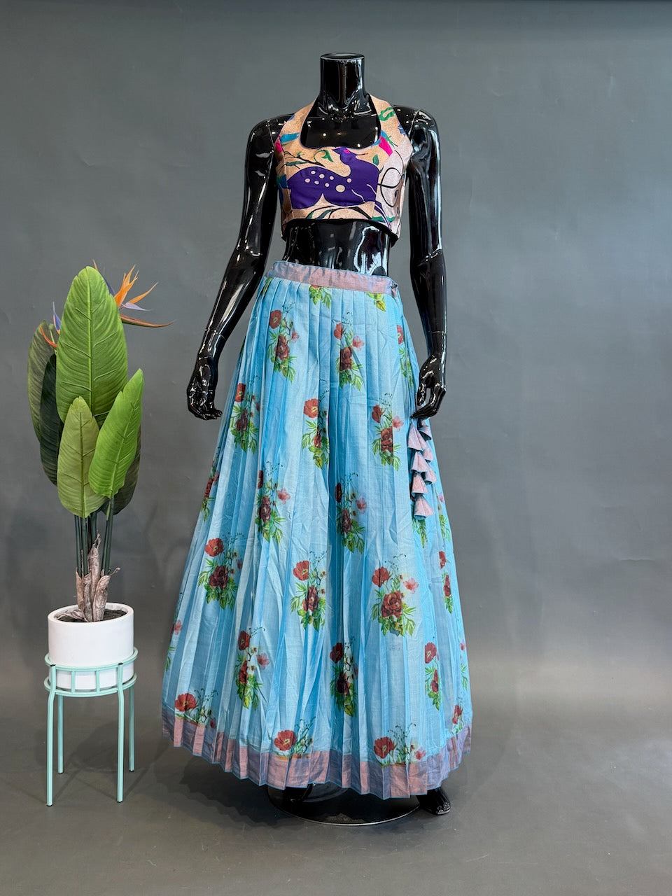 Floral Kanchi Soft Silk with Paithani Blouse Lehenga