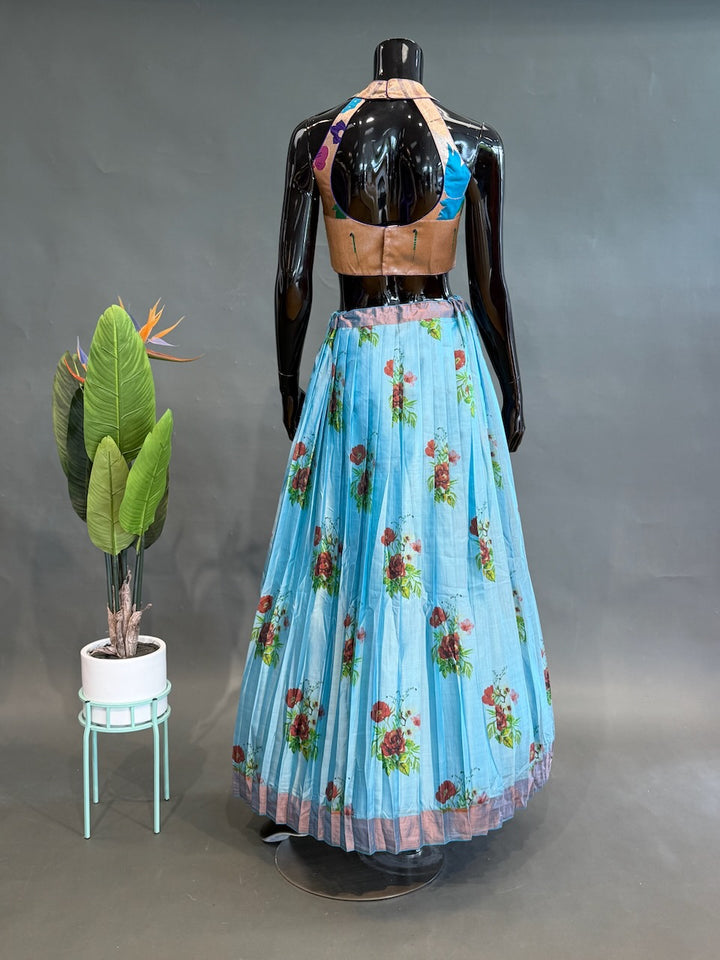 Floral Kanchi Soft Silk with Paithani Blouse Lehenga