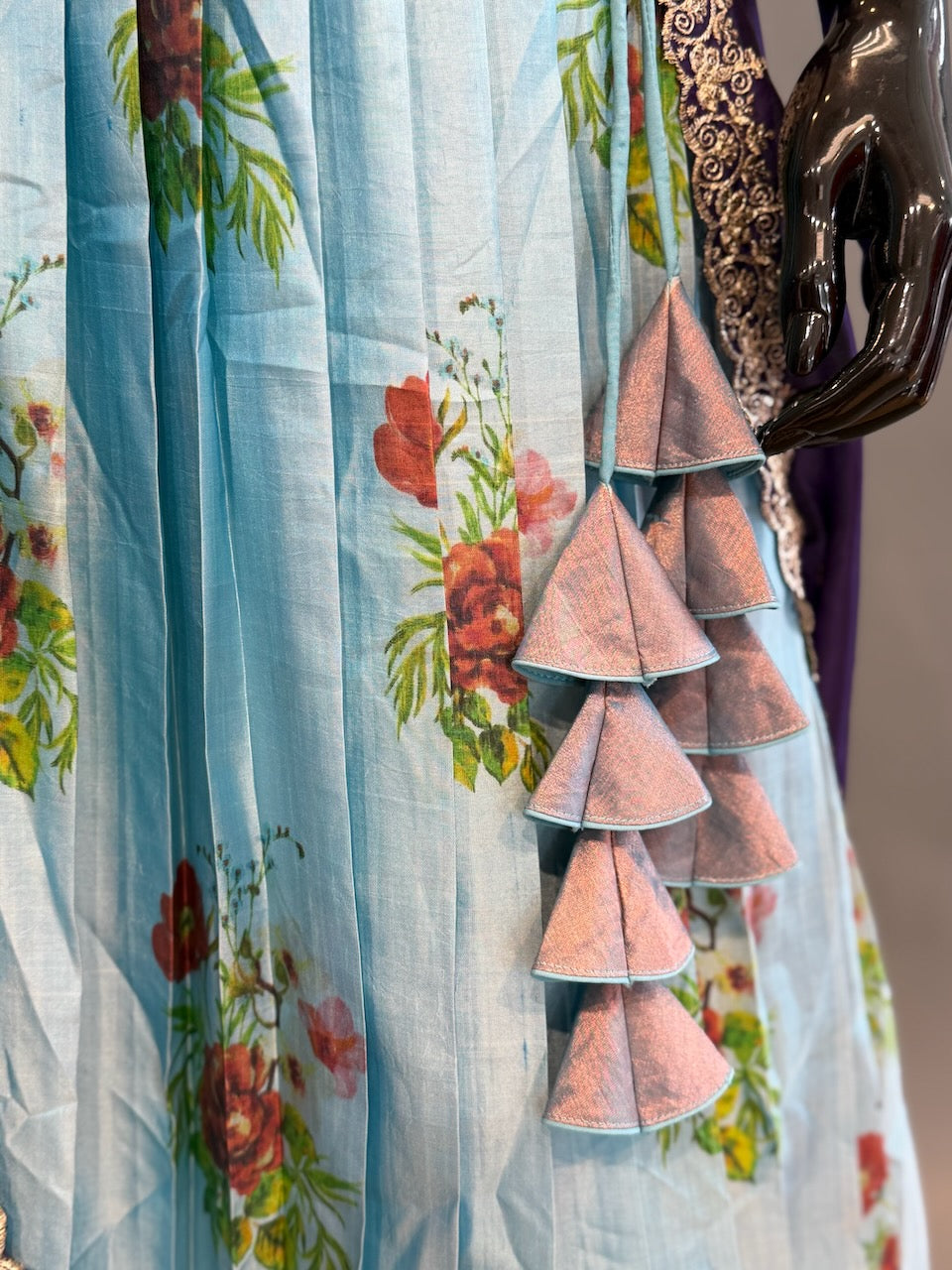Floral Kanchi Soft Silk with Paithani Blouse Lehenga