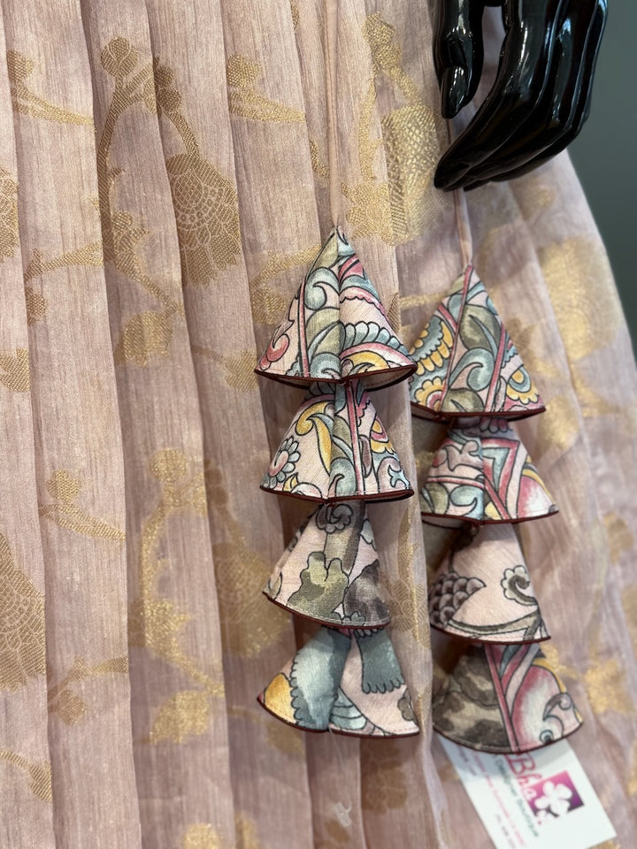 Banarasi Tussar Silk Kalamkari Lehenga