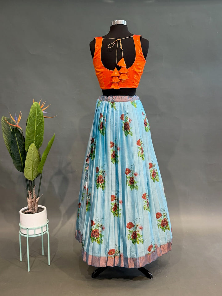 Floral Kanchi Soft Silk Lehenga