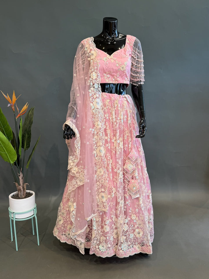 Pastel Pink Fancy Embroidered Lehenga