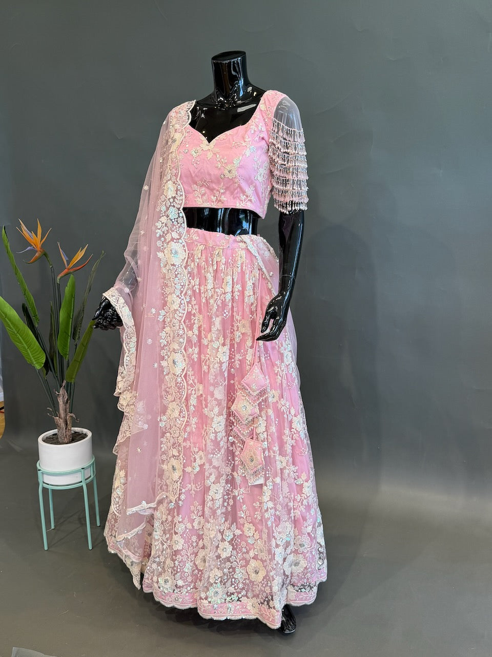Pastel Pink Fancy Embroidered Lehenga
