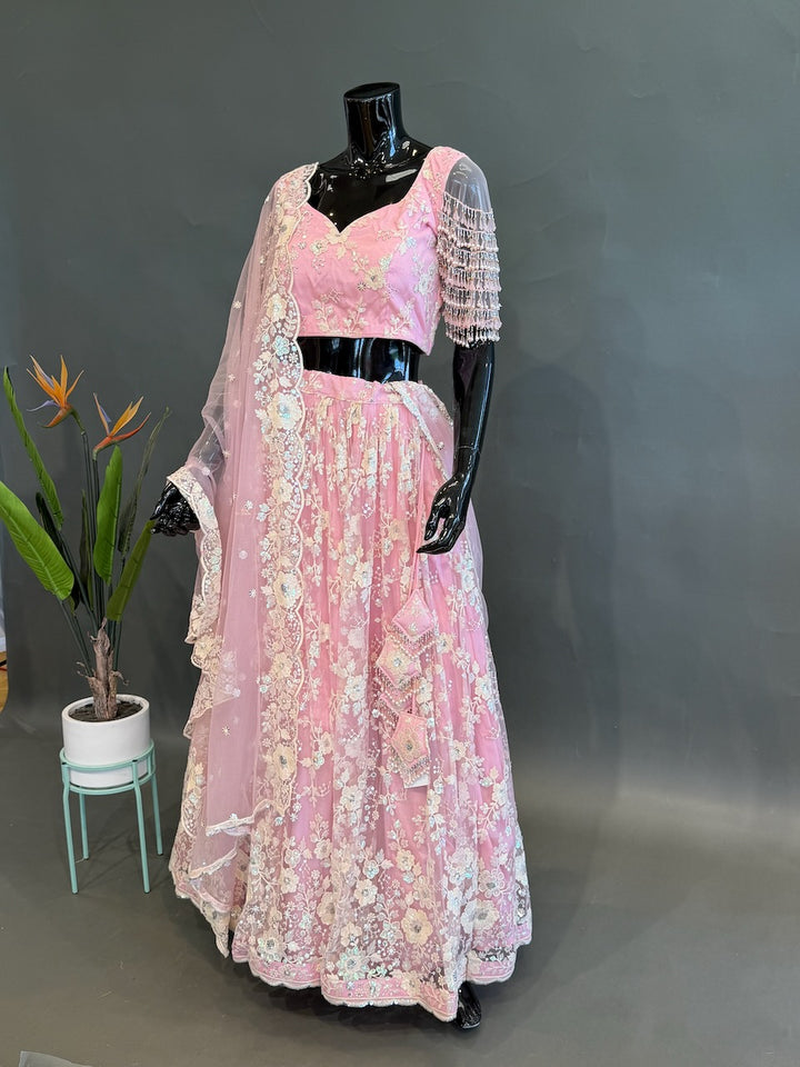 Pastel Pink Fancy Embroidered Lehenga