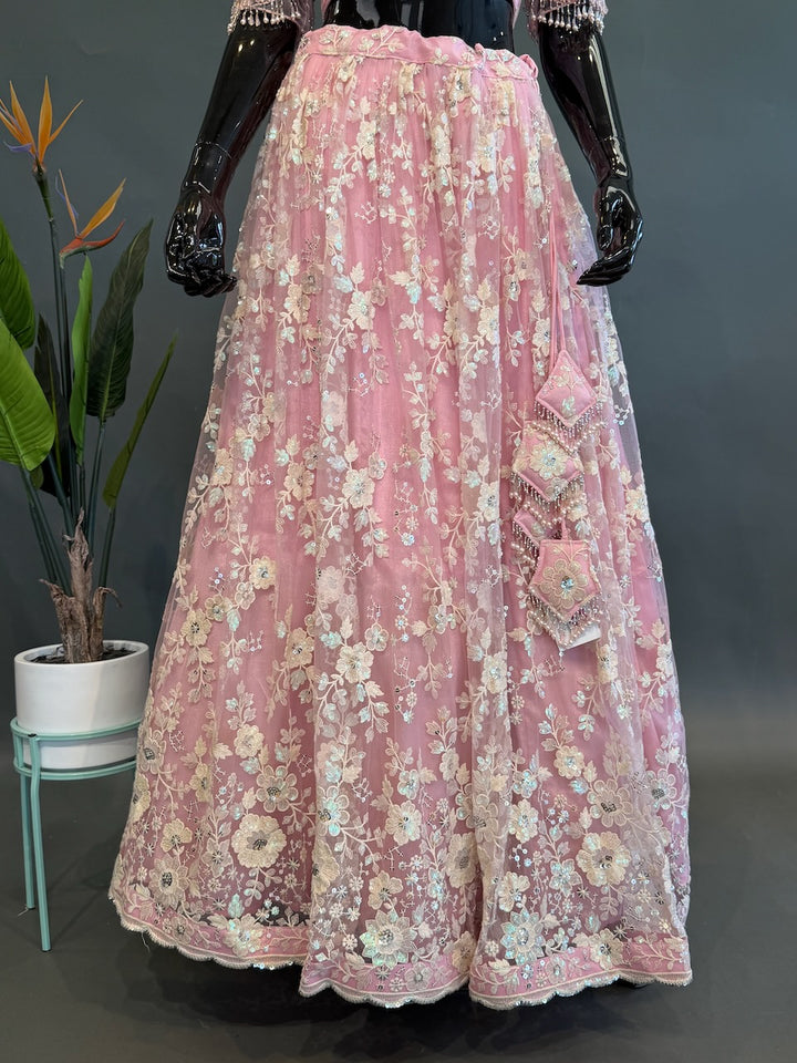 Pastel Pink Fancy Embroidered Lehenga