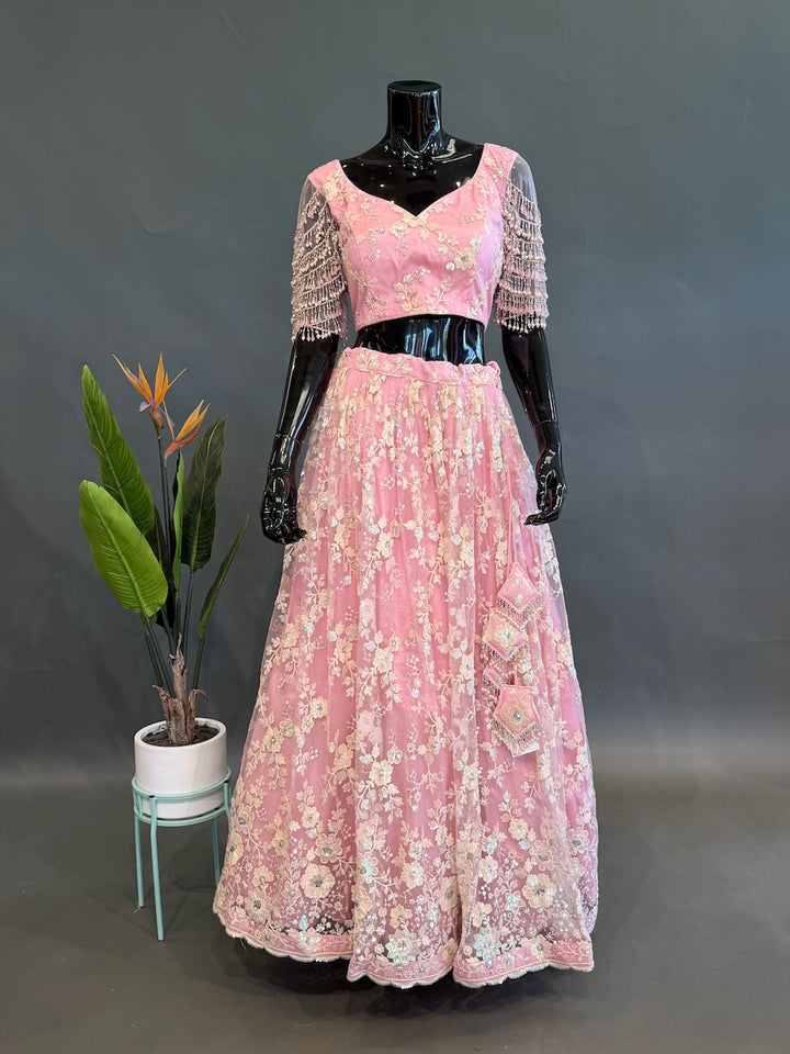 Pastel Pink Fancy Embroidered Lehenga