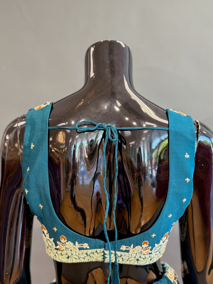 Teal Embroidered Lehenga set