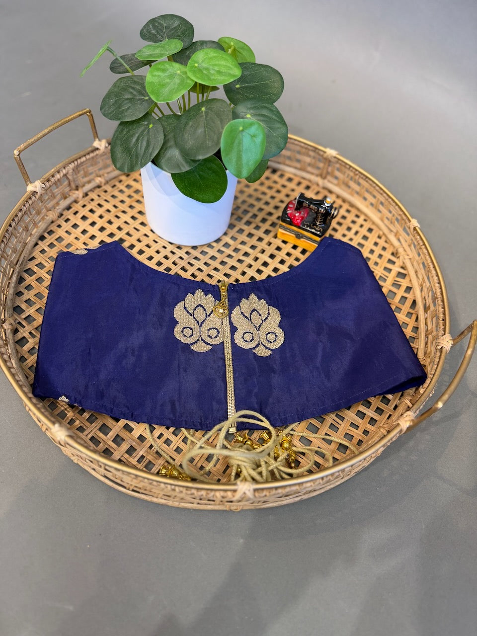 Navy Blue Corset-Style Belt