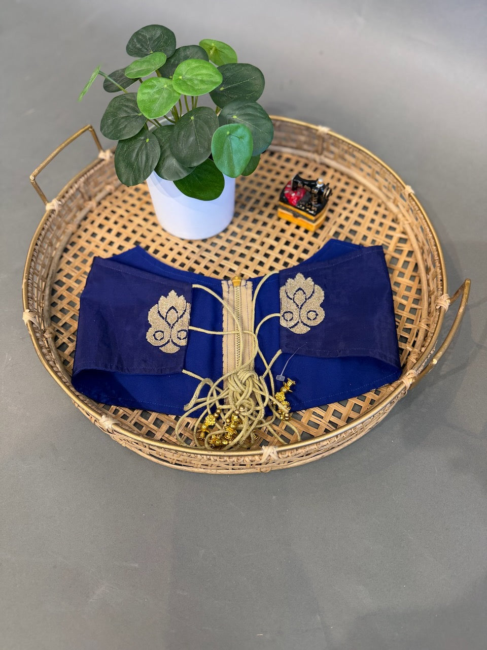 Navy Blue Corset-Style Belt