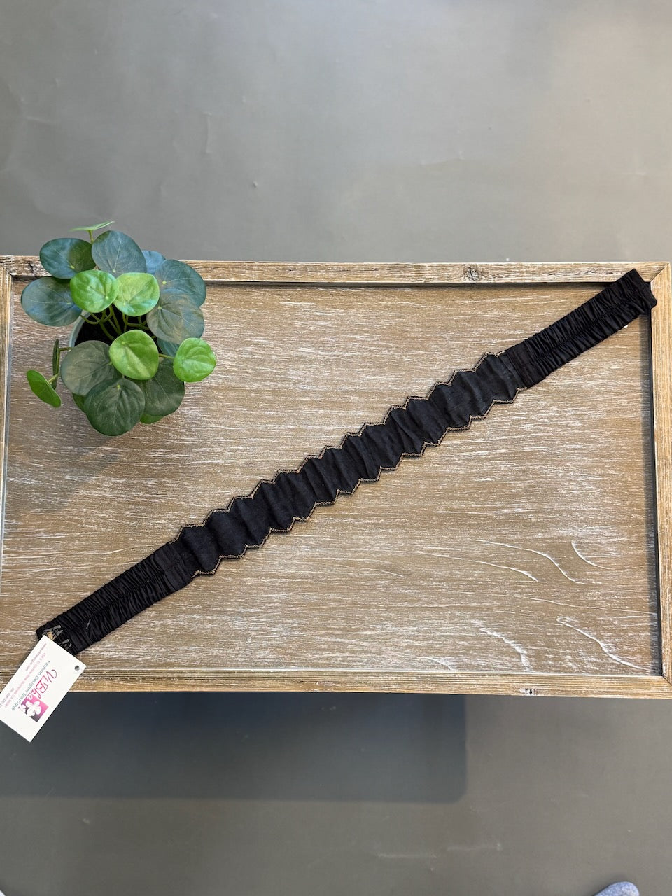 Black Embroidered Belt