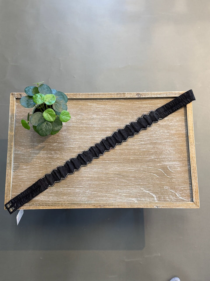 Black Embroidered Belt