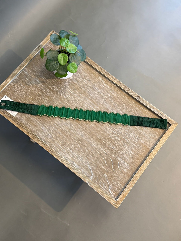 Deep Green Embroidered Belt