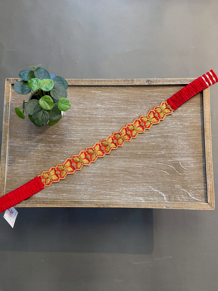 Red Embroidered Belt