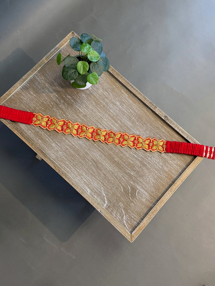 Red Embroidered Belt