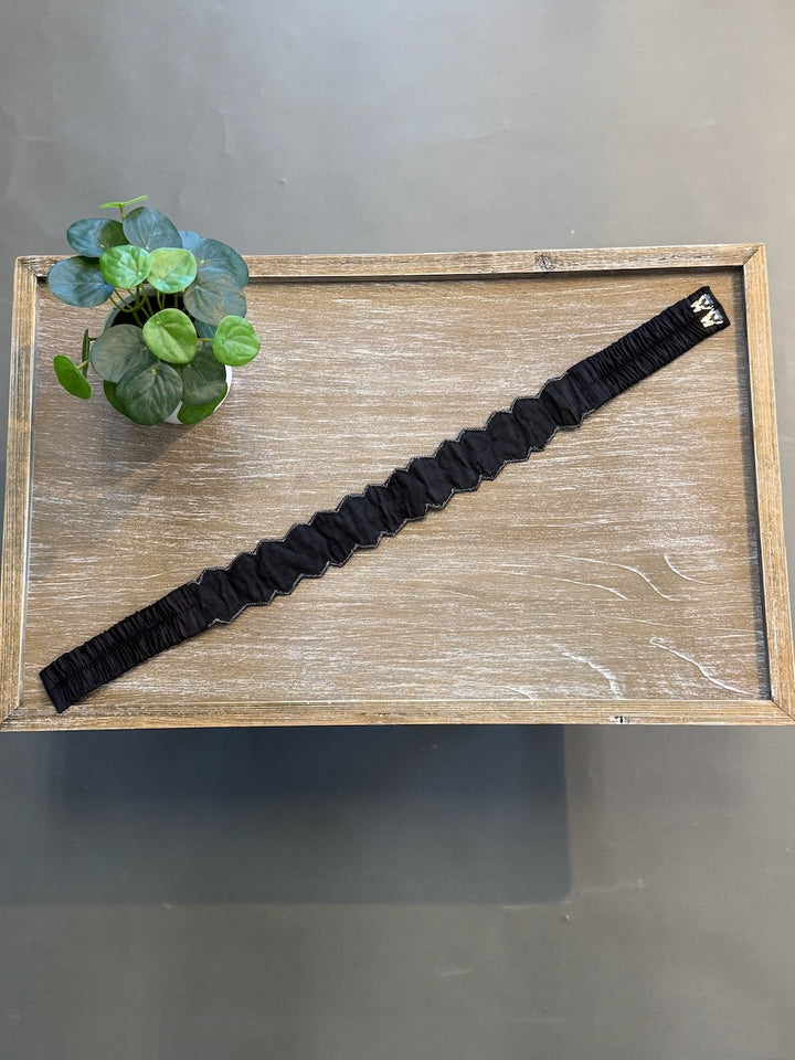 Black Embroidered Belt