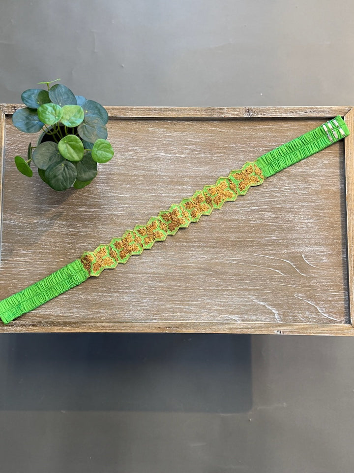 Green Embroidered Belt