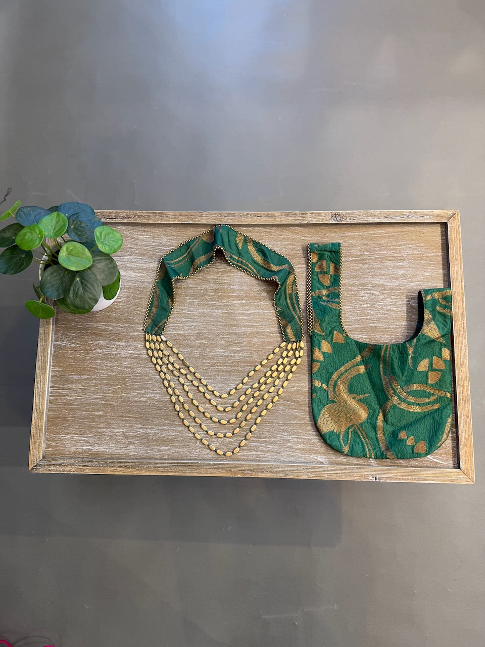 Green Benares Potli and Necklace Set