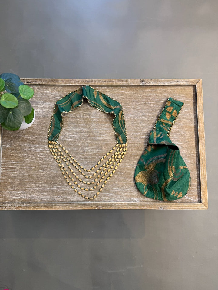 Green Benares Potli and Necklace Set