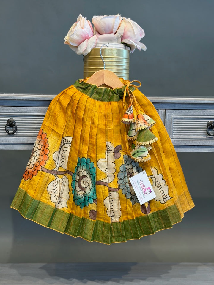 Yellow Kalamkari Skirt and Top