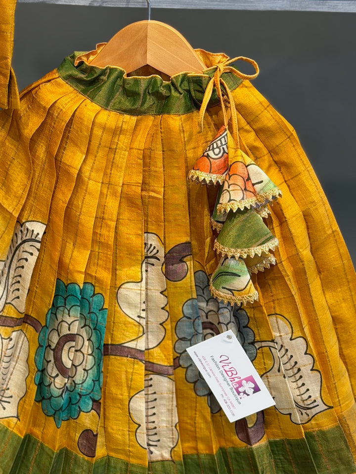 Yellow Kalamkari Skirt and Top